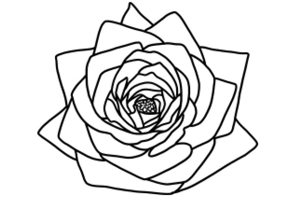 A Line Drawing of a Rose