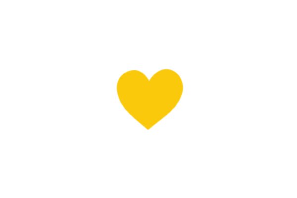 A Solid Yellow Heart on a White Background