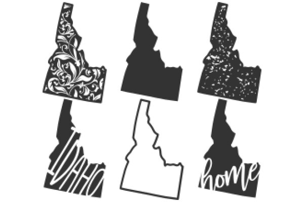 A Collection of State Silhouettes and Names