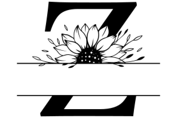 Stylized Logo with Flower and Letter Design