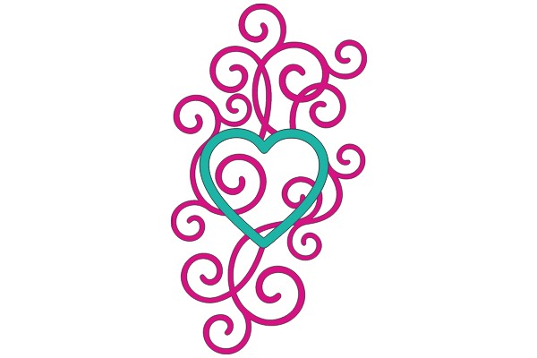 Vibrant Heart Design with Swirling Patterns