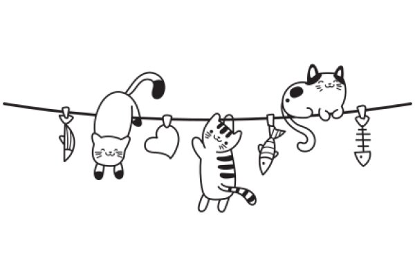 A Whimsical Laundry Day with Cartoon Animals