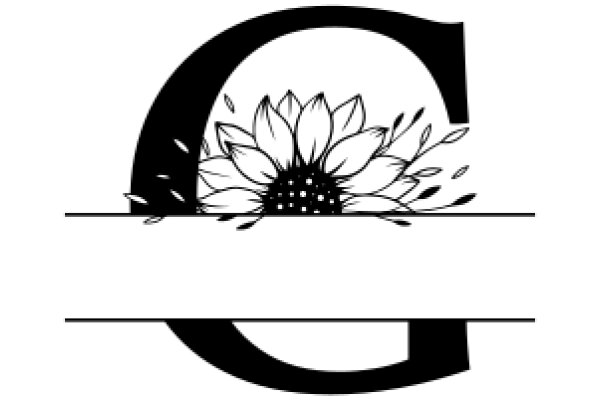 Stylized Letter 'C' with Flower Design