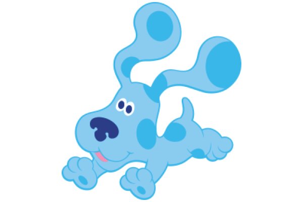 A Playful Blue Dog Cartoon