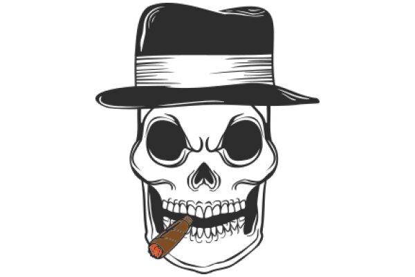 Stylish Skull with a Cigar: A Fashionable and Edgy Design