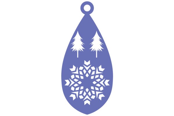 A Purple Snowflake with Trees and a Drop-like Shape