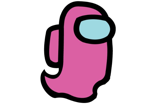 Vibrant Pink Cartoon Character with Blue Glasses