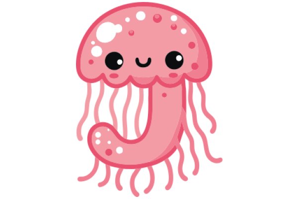 Adorable Pink Octopus with Big Eyes and a Smile