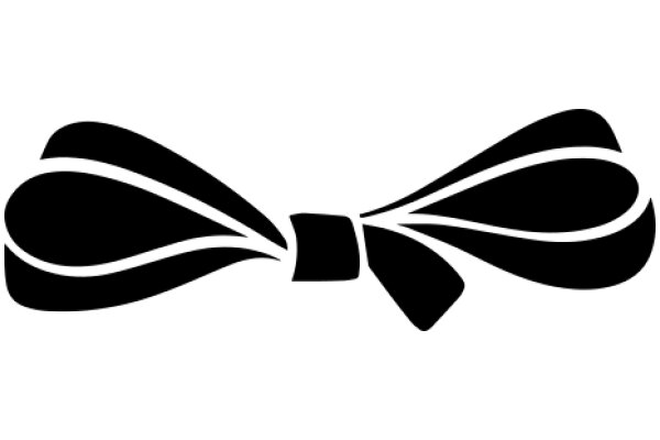 Stylish Black Bow with White Outline