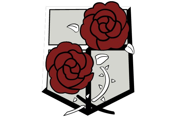 A Digital Artwork Featuring Two Red Roses and a Broken Window