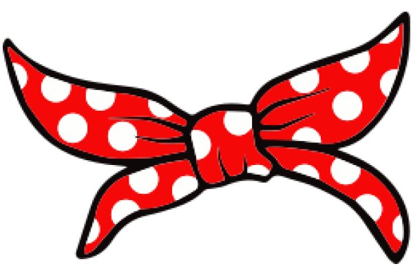 Vivid Red Bow with Black Dots