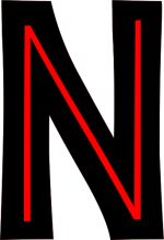 Stylized Letter N with Red Outline