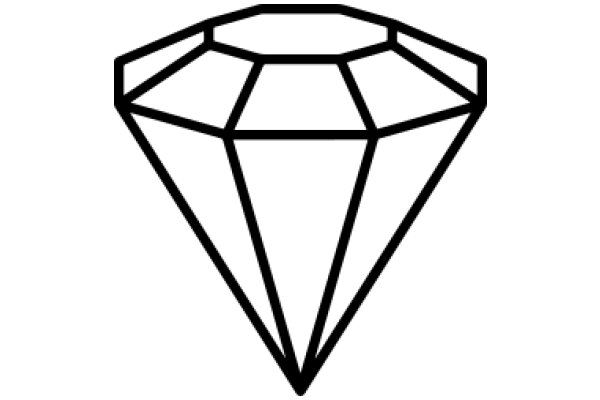 Simplistic Diamond Icon with Black Outline