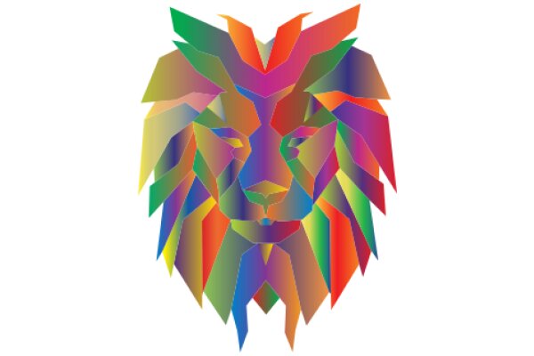 Vibrant Spectrum: A Colorful Lion Mosaic