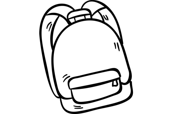 A Simple Line Drawing of a Backpack