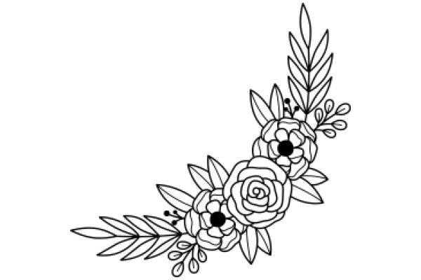 Elegant Floral Design: A Line Art