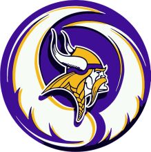 Viking Logo with Purple and Yellow Design