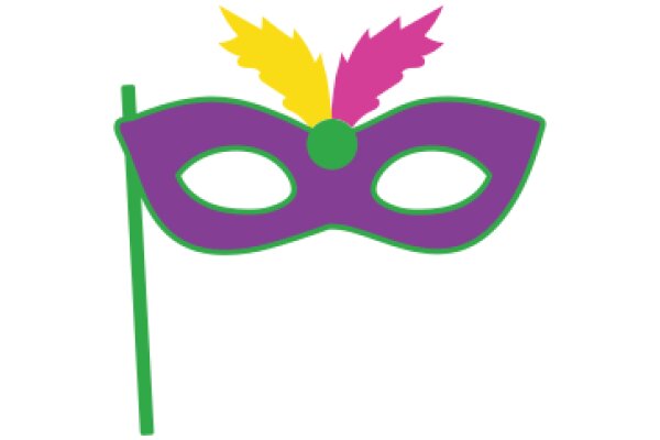 Vibrant Carnival Mask with a Feather