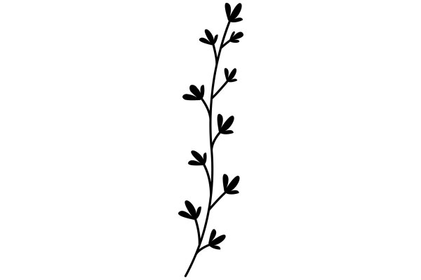 Simplistic Art of a Plant Branch