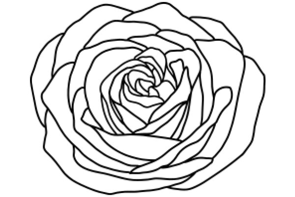 Stylized Rose Line Art