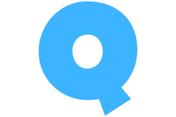 Stylized Blue Letter 'Q' with a Curved Top