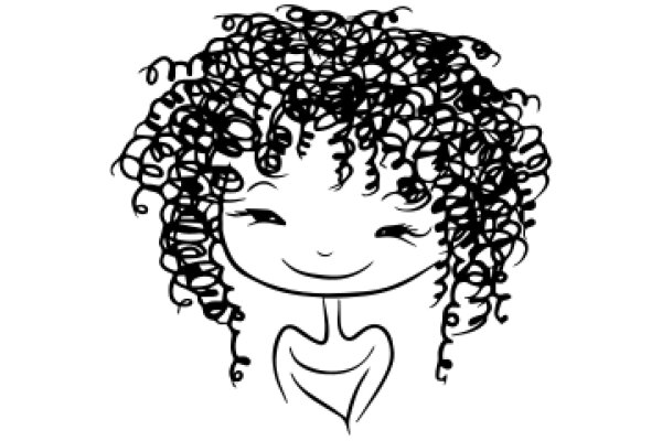 Stylized Portrait of a Woman with Curly Hair