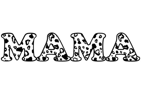 Artistic Typography: The Word 'MAMA' in a Stylized Font