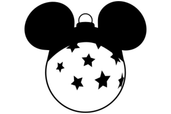 A Silhouette of Mickey Mouse's Head with Stars