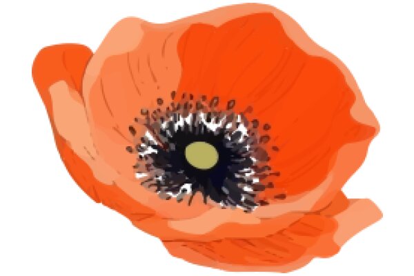 Vivid Illustration of a Poppy Flower