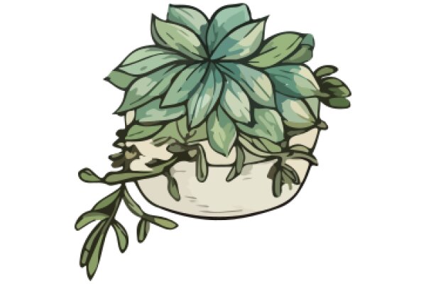 A Digital Illustration of a Plant in a Pot