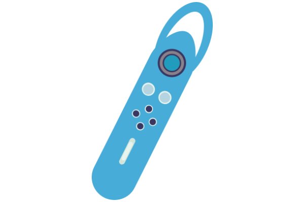 A Blue Remote Control with Buttons and a Directional Pad