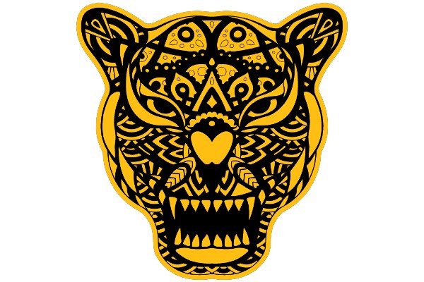 Stylized Tiger Sticker with Intricate Design