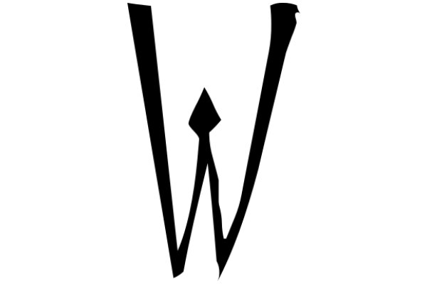 Pixilated Letter 'W' on a White Background