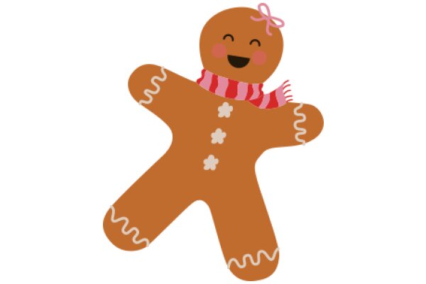 A Delightful Gingerbread Cookie with a Smile and a Scarf