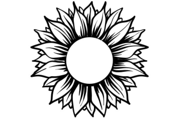 Stylized Sunflower with a Solid Center