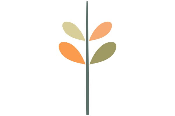 Stylized Tree Icon with Orange and Green Leaves