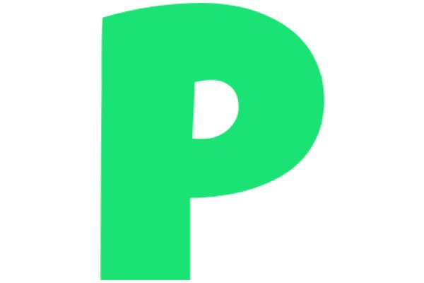 Simplistic Green Letter 'P' on a White Background