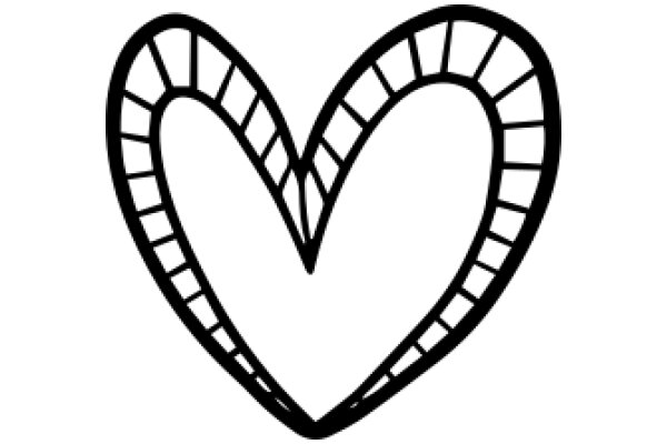 Simplistic Line Art of a Heart with a Curved Top