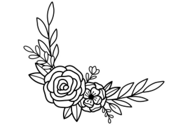 Elegant Floral Line Art