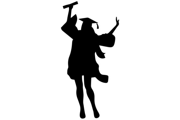 Silhouette of a Graduate Celebrating Achievement