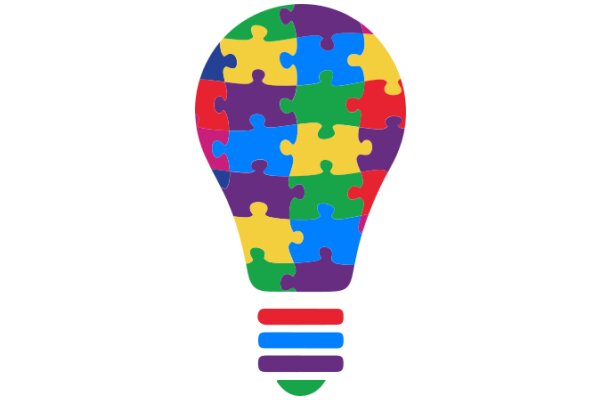 Vibrant Puzzle Piece Lightbulb: A Symbol of Innovation and Creativity