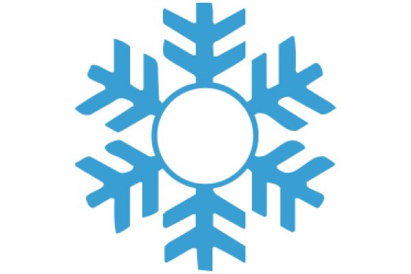 Stylized Blue Snowflake with a White Center