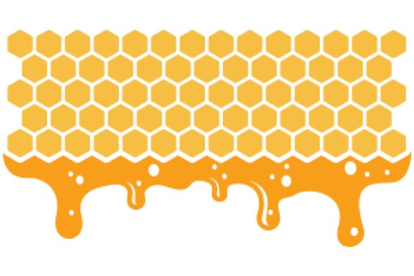 Honeycomb Illustration with Dripping Honey