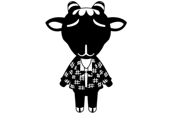 A Stylish Illustration of a Cow with a Bowtie