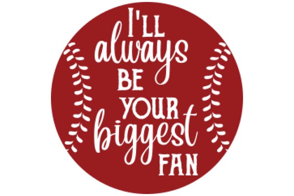 A Red Baseball Sticker with a Heartfelt Message