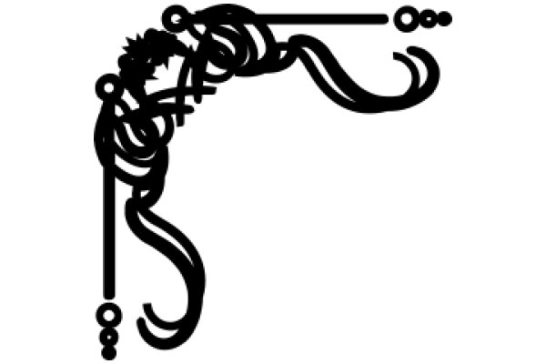 Stylized Illustration of a Hooked Tool with a Curved Handle