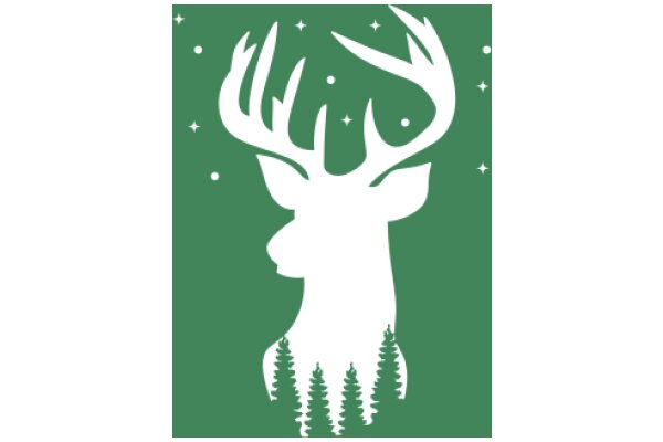 Stylized Deer Silhouette with Christmas Star Decorations