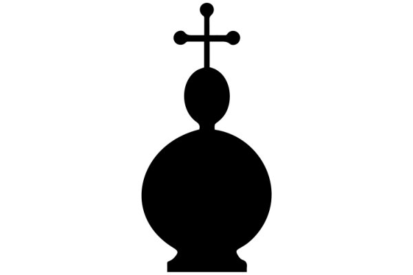 Silhouette of a Cross with a Round Base