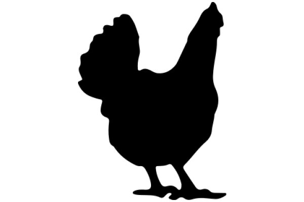 Silhouette of a Rooster against a White Background