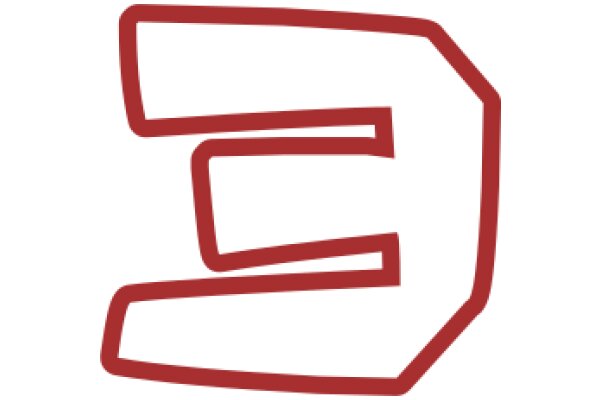 Digital Art: A Red Letter 'E' with a Curved Bottom